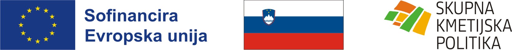 Logotipi Sofinancira EU, grb Slovenije in Skupna Evropska politika